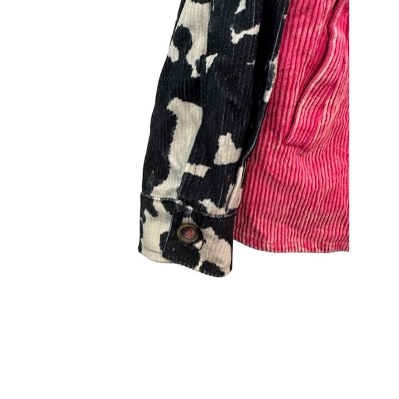 Sterling Kreek Corduroy Button-Up Shirt Women’s M Pink & Cow Print Detail - Picture 6 of 8